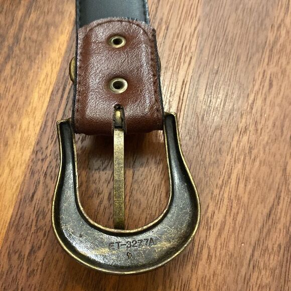 Brown Belt with Bronze Toned Buckle 36” - Picture 4 of 7